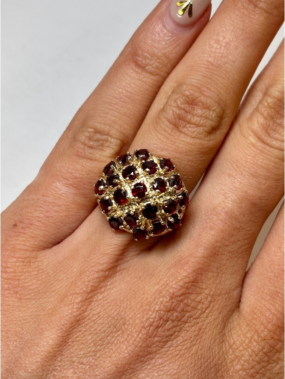 10k Yellow Gold Garnet Ring Antique